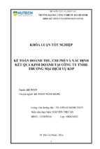 Kế toán doanh thu, chi phí và xác định kết quả kinh doanh tại công ty tnhh thương mại dịch vụ ksp