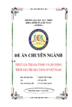 đề án chuyên ngành thuế giá trị gia tăng và áp dụng thuế giá trị gia tăng ở việt nam