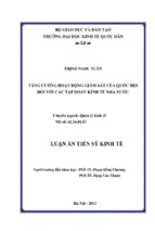 Tăng cường hoạt động giám sát của quốc hội đối với các tập đoàn kinh tế nhà nước