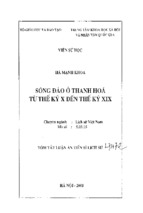 Sông đào ở thanh hóa từ thế kỷ x đến thế kỷ xix