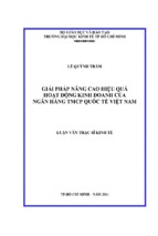 Giải pháp nâng cao hiệu quả hoạt động kinh doanh của ngân hàng tmcp quốc tế việt nam