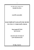 Hoàn thiện kế toán quản trị chi phí tại công ty tnhh nghĩa thành