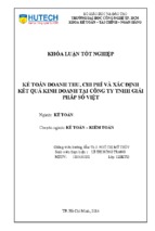 Kế toán doanh thu, chi phí và xác định kết quả kinh doanh tại công ty tnhh giải pháp số việt