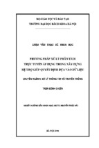 Phương pháp xử lư phân tích trực tuyến áp dụng trong xây dựng hệ trợ giúp quyết định dựa vào dữ liệu