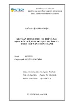 Kế toán doanh thu, chi phí và xác định kết quả kinh doanh tại công ty tnhh tiếp vận thiên thanh