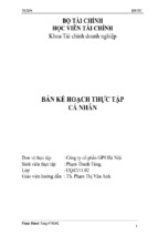 Bản kế hoạch thực tập cá nhân vốn lưu động và giải pháp nâng cao hiệu quả sử dụng vốn lưu động của công ty cổ phần gp9 hà nội