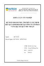 Kế toán doanh thu, chi phí và xác định kết quả kinh doanh tại công ty cổ phần vàng bạc đá quý phú nhuận