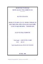 Luận văn thạc sĩ nông nghiệp đánh giá tác động của các chương trình, dự án phát triển nông thôn tới xoá đói giảm nghèo tại huyện điện biên đông   tỉnh điện biên