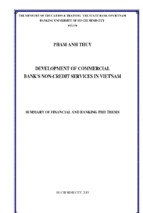 Summary of financial and banking phd thesis development of commercial bank's non credit services in vietnam