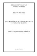 Luận văn thạc sĩ phát triển làng nghề trên địa bàn huyện hoài nhơn, tỉnh bình định