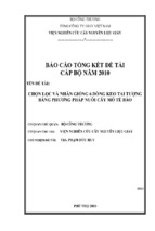 Chọn lọc và nhân giống 6 dòng keo tai tượng bằng phương pháp nuôi cấy mô tế bào