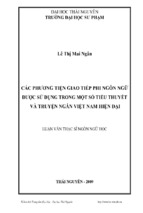 Các phương tiện giao tiếp phi ngôn ngữ được sử dụng trong một số tiểu thuyết và truyện ngắn việt nam hiện đại