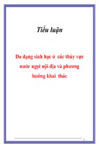 đa dạng sinh học ở các thủy vực nước ngọt nội địa và phương hướng khai thác