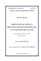 Luận án tiến sĩ y học đánh giá kết quả sớm của phẫu thuật nội soi ngoài phúc mạc cắt tuyến tiền liệt tận gốc