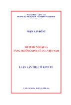 Nợ nước ngoài và tăng trưởng kinh tế của việt nam