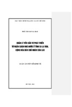 Quản lý vốn đầu tư phát triển từ ngân sách nhà nước ở tỉnh sa la văn, cộng hòa dân chủ nhân dân lào