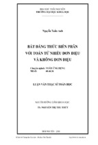 Luận văn thạc sĩ toán học bất đẳng thức biến phân với toán tử nhiễu đơn điệu và không đơn điệu