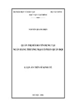 Quản trị rủi ro tín dụng tại ngân hàng thương mại cổ phần quân đội