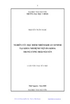 Nghiên cứu đặc điểm nhiễm khuẩn sơ sinh tại khoa nhi bệnh viện đa khoa trung ương thái nguyên