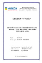 Kế toán doanh thu, chi phí & xác định kết quả kinh doanh tại công ty cổ phần châu á vira