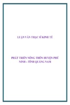 Luận văn thạc sĩ phát triển nông thôn huyện phú ninh – tỉnh quảng nam