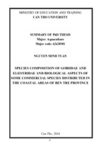 Summary of phd thesis pecies composition of gobiidae and eleotridae and biological aspects of some commercial species distributed in the coastal areas of ben tre province