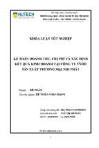 Kế toán doanh thu, chi phí và xác định kết quả kinh doanh tại công ty tnhh sản xuất thương mại nhi phát