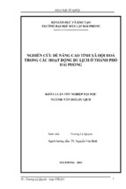 Khóa luận tốt nghiệp văn hóa du lịch nghiên cứu để nâng cao tính xã hội hoá trong các hoạt động du lịch ở thành phố hải phòng