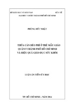 Thừa cân béo phì ở trẻ mẫu giáo quận 5 thành phố hồ chí minh và hiệu quả giáo dục sức khỏe