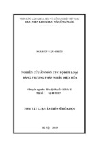Tóm tắt luận án tiến sĩ hóa học nghiên cứu ăn mòn cục bộ kim loại bằng phương pháp nhiễu điện hóa   1