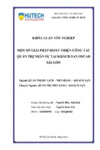 Một số giải pháp hoàn thiện công tác quản trị nhân sự tại khách sạn oscar sài gòn