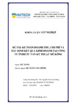 Kế toán doanh thu,chi phí và xác định kết quả kinh doanh tại công ty tnhh tư vấn kỹ thuật mê kông