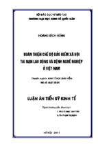 Hoàn thiện chế độ bảo hiểm xã hội tai nạn lao động và bệnh nghề nghiệp ở việt nam