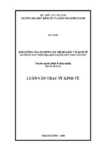 Luận văn thạc sĩ _ảnh hưởng của xu hướng đô thị hóa đối với kinh tế hộ nông dân trên địa bàn thành phố thái nguyên