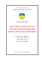 Hoàn thiện hệ thống quản trị vốn nhà nước tại doanh nghiệp dịch vụ công ích quận bình thạnh