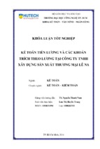 Kế toán tiền lương và các khoản trích theo lương tại công ty tnhh xd sx tm lê na