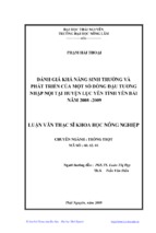 đánh giá khả năng sinh trưởng và phát triển của một số dòng đậu tương nhập nội tại huyện lục yên tỉnh yên bái năm 2008  2009