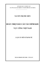 Hoàn thiện báo cáo tài chính khu vực công việt nam