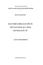 Hoàn thiện chính sách tiền tệ việt nam trong quá trình hội nhập quốc tế