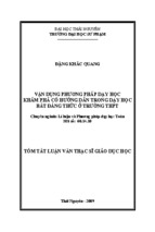 Luận văn thạc sĩ vận dụng phương pháp dạy học khám phá có hướng dẫn trong dạy học bất đẳng thức ở trường thpt