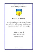 Hệ thống kiểm soát nội bộ tại các kho bạc nhà nước trên địa bàn thành phố hồ chí minh thực trạng và giải pháp hoàn thiện