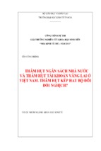 Thâm hụt ngân sách nhà nước và thâm hụt tài khoản vãng lai ở việt nam