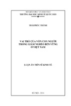 Vai trò của vốn con người trong giảm nghèo bền vững ở việt nam