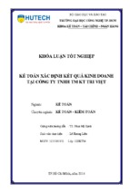 Kế toán xác định kết quả kinh doanh tại công ty tnhh kt tri việt