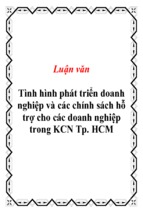 Luận văn tình hình phát triển doanh nghiệp và các chính sách hỗ trợ cho các doanh nghiệp trong kcn tp. hcm