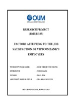 Factors affecting to the job satisfaction of vietcombanks employees