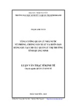 Tăng cường quản lý nhà nước về phòng, chống sản xuất và buôn bản hàng giả tại chi cục quản lý thị trường tỉnh quảng ninh