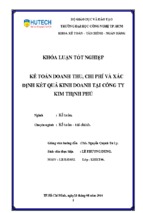 Kế toán xác định doanh thu, chi phí và xác định kết quả kinh doanh tại công ty tnhh kim thịnh phú