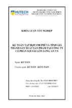 Kế toán tập hợp chi phí và tính giá thành sản xuất sản phẩm tại công ty cổ phần sợi sài gòn long an vn