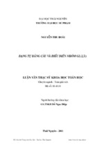 Luận văn thạc sĩ khoa học toán học dạng tự đẳng cấu và biểu diễn nhóm gl (2,r)